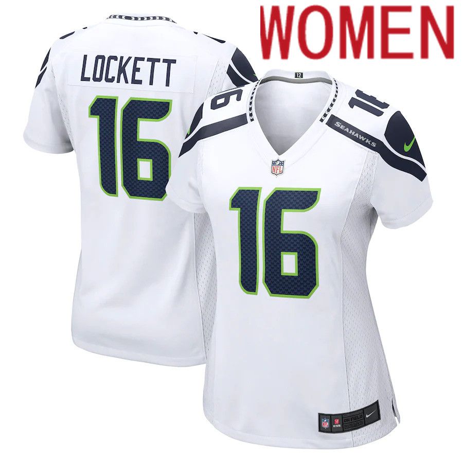 Women Seattle Seahawks #16 Tyler Lockett Nike White Game NFL Jersey